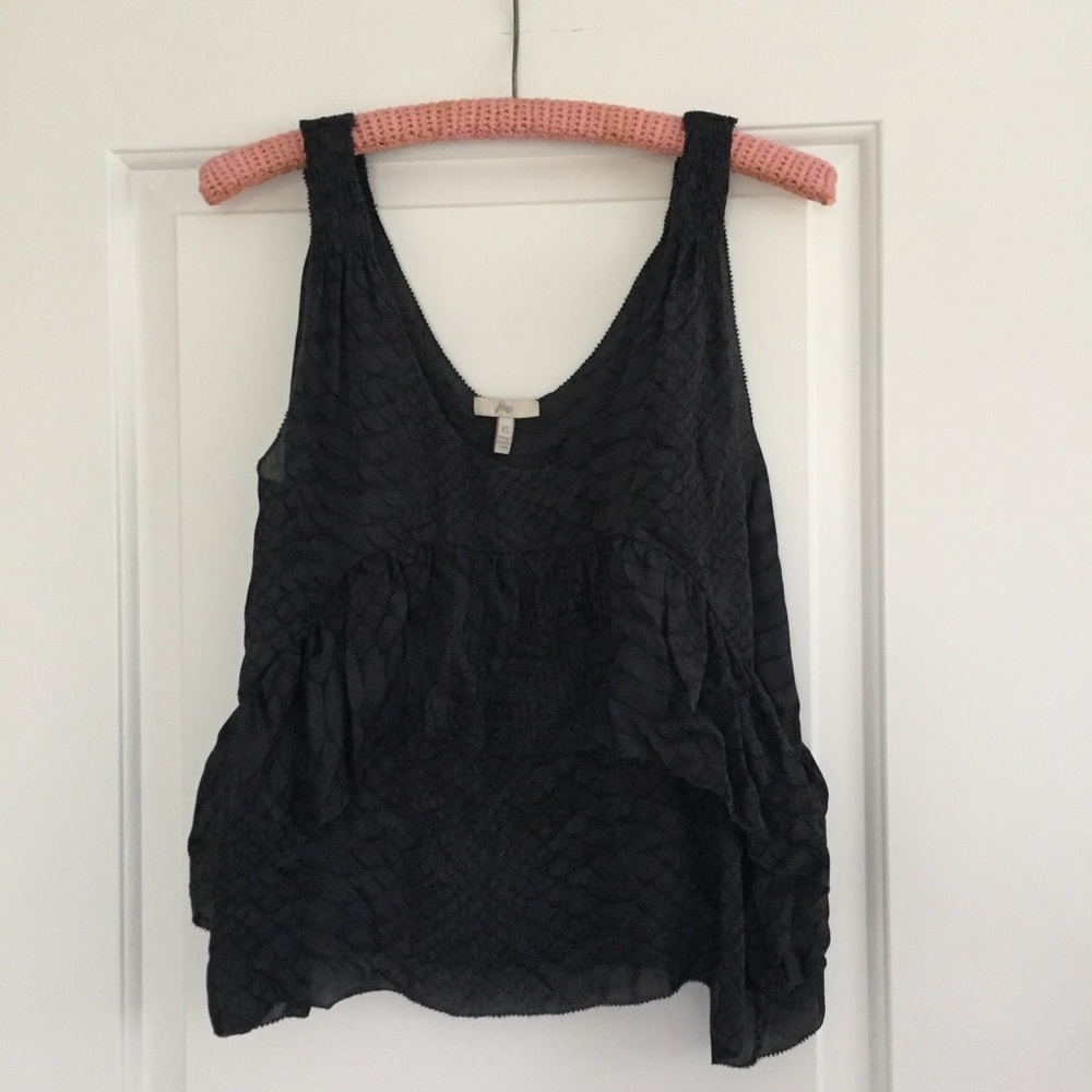 JOIE silk snake skin animal print flowly tank top